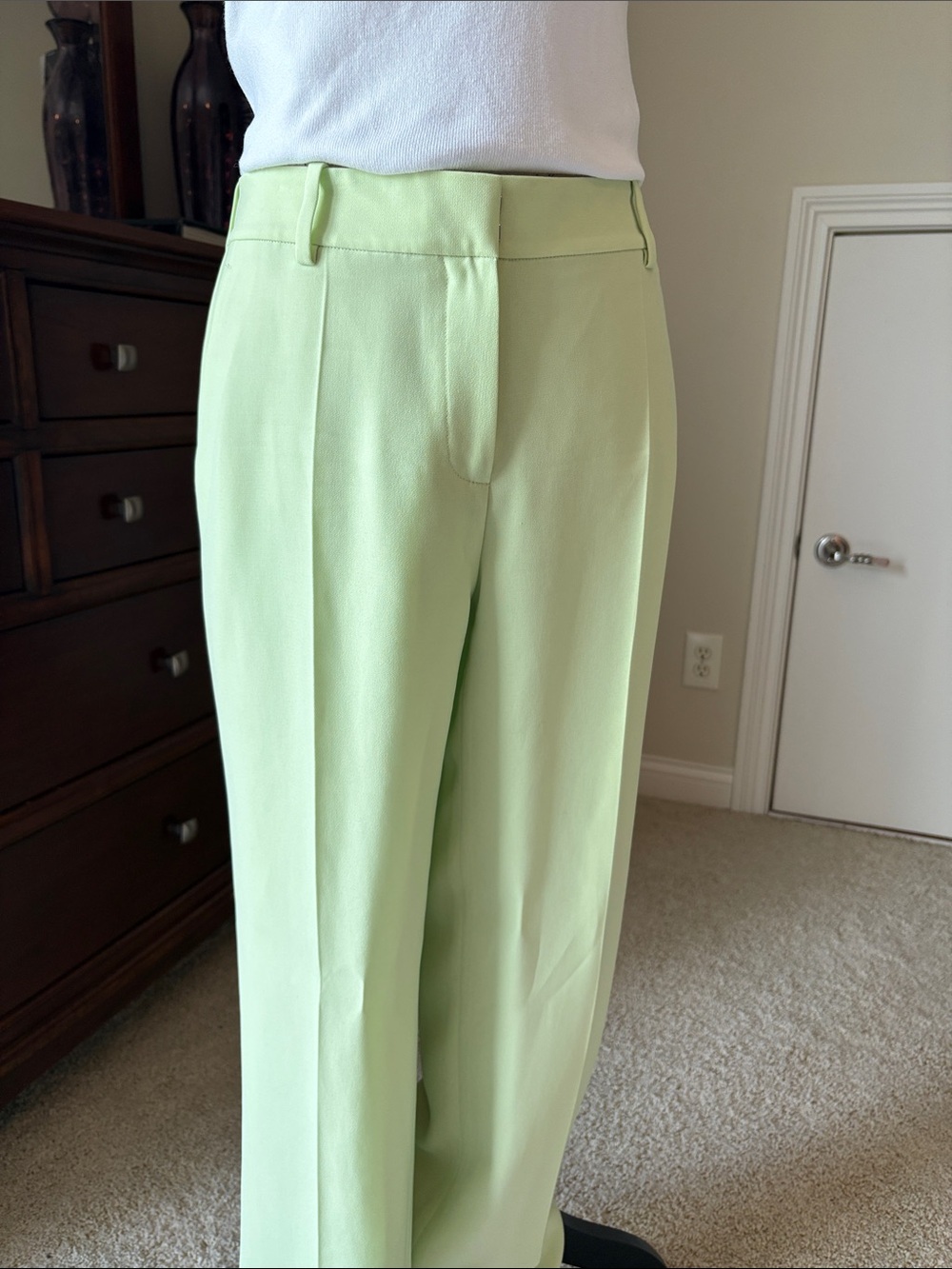 Lafayette 148 Light Green Wide-Leg Women's 
Trousers Size 0
